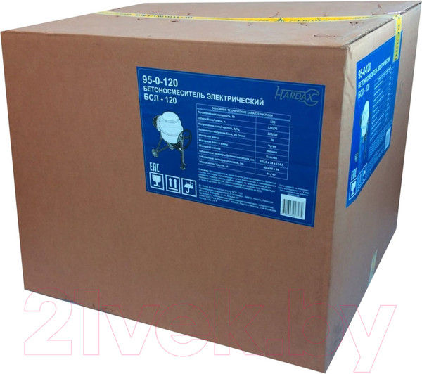 Изображение товара Бетономешалка Hardax БСЛ-120 / 95-0-120