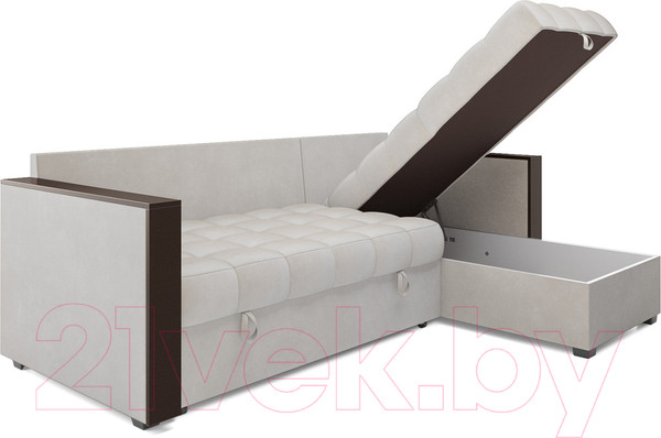 Изображение товара Диван угловой Mebel-Ars Рим (бархат бежевый/Star Velvet 6 Light Beige)