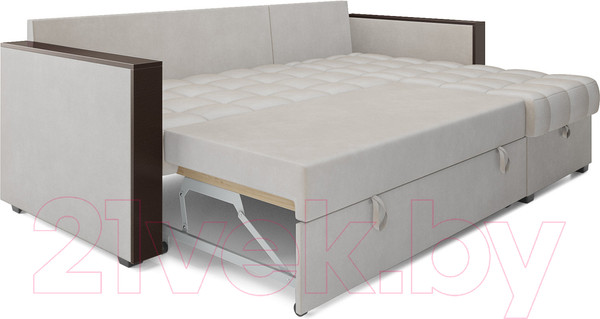 Изображение товара Диван угловой Mebel-Ars Рим (бархат бежевый/Star Velvet 6 Light Beige)