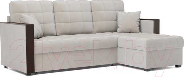 Изображение товара Диван угловой Mebel-Ars Рим (бархат бежевый/Star Velvet 6 Light Beige)
