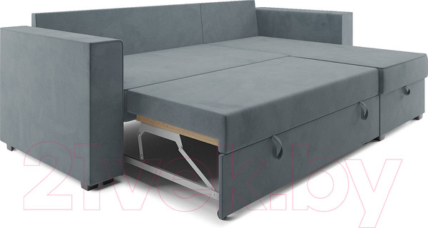 Изображение товара Диван угловой Mebel-Ars Рим (велюр серо-синий HB-178 26)