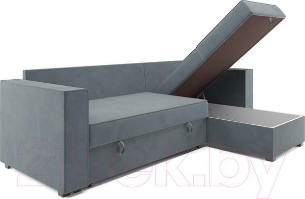 Изображение товара Диван угловой Mebel-Ars Рим (велюр серо-синий HB-178 26)