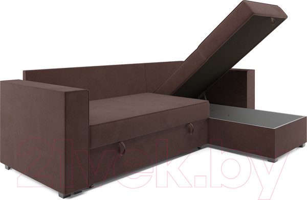 Изображение товара Диван угловой Mebel-Ars Рим (велюр молочный шоколад НВ-178 13)