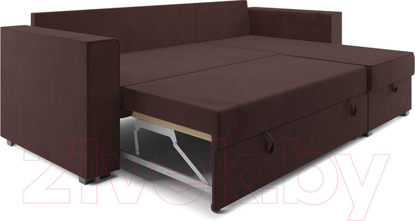 Изображение товара Диван угловой Mebel-Ars Рим (велюр шоколад HB-178 16)
