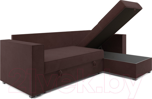 Изображение товара Диван угловой Mebel-Ars Рим (велюр шоколад HB-178 16)