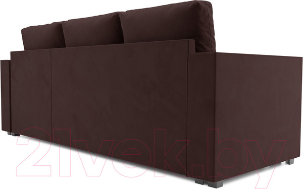 Изображение товара Диван угловой Mebel-Ars Рим (велюр шоколад HB-178 16)