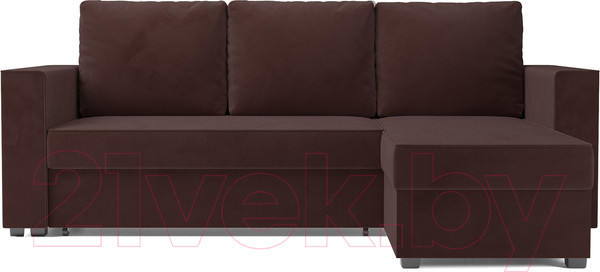 Изображение товара Диван угловой Mebel-Ars Рим (велюр шоколад HB-178 16)