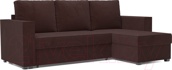 Изображение товара Диван угловой Mebel-Ars Рим (велюр шоколад HB-178 16)