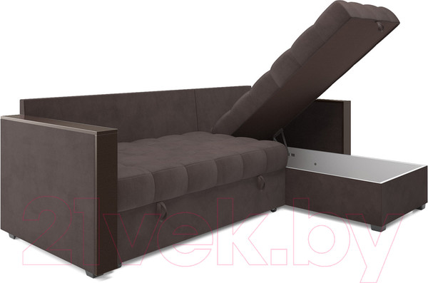 Изображение товара Диван угловой Mebel-Ars Рим (кордрой коричневый)