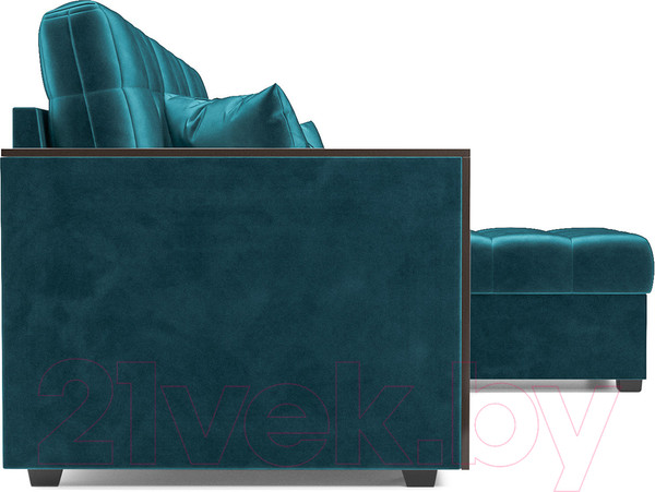 Изображение товара Диван угловой Mebel-Ars Техас (бархат сине-зеленый/Star Velvet 43 Black Green)