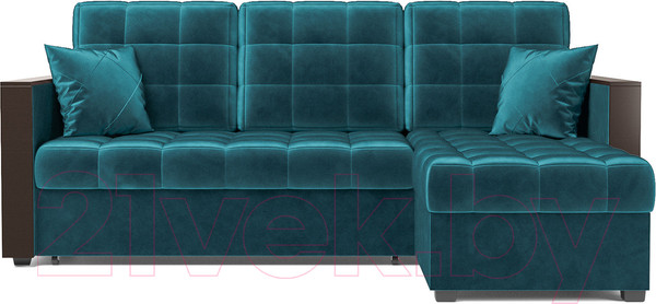 Изображение товара Диван угловой Mebel-Ars Техас (бархат сине-зеленый/Star Velvet 43 Black Green)