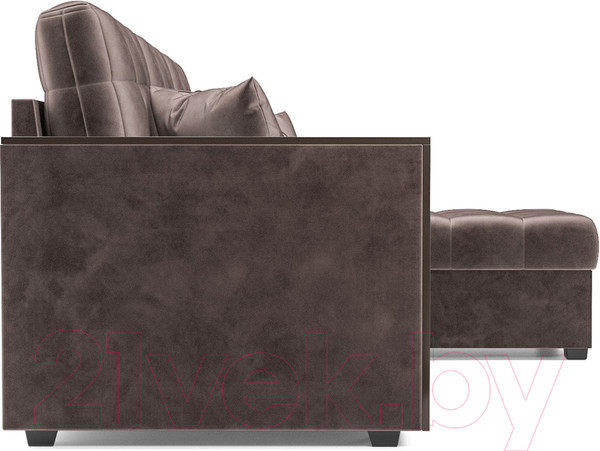 Изображение товара Диван угловой Mebel-Ars Техас (бархат серо-шоколадный/Star Velvet 60 Cofee)