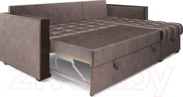 Изображение товара Диван угловой Mebel-Ars Техас (бархат серо-шоколадный/Star Velvet 60 Cofee)