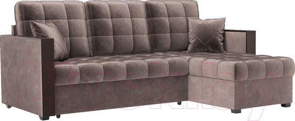 Изображение товара Диван угловой Mebel-Ars Техас (бархат серо-шоколадный/Star Velvet 60 Cofee)