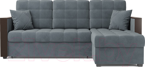 Изображение товара Диван угловой Mebel-Ars Техас (велюр серо-синий HB-178 26)