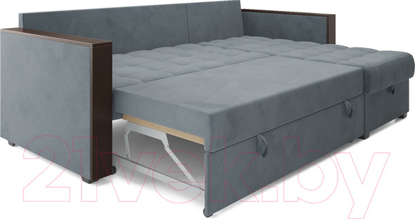 Изображение товара Диван угловой Mebel-Ars Техас (велюр серо-синий HB-178 26)