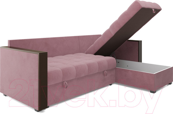 Изображение товара Диван угловой Mebel-Ars Техас (велюр пудра НВ-178 18)