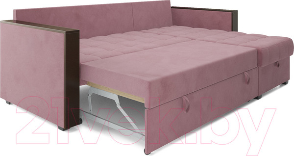 Изображение товара Диван угловой Mebel-Ars Техас (велюр пудра НВ-178 18)