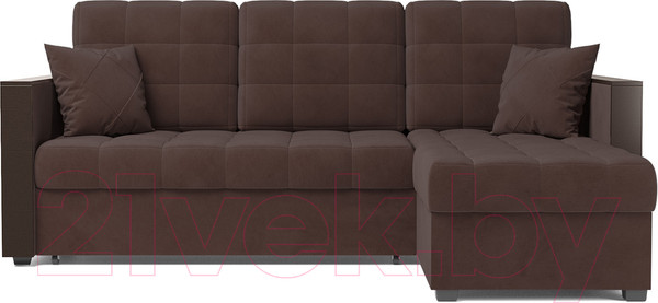 Изображение товара Диван угловой Mebel-Ars Техас (велюр шоколад HB-178 16)