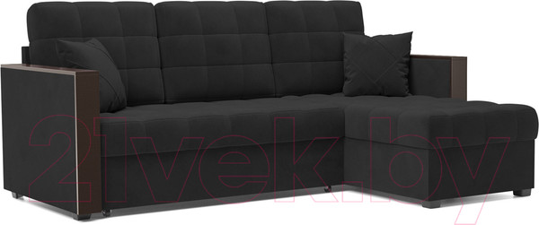 Изображение товара Диван угловой Mebel-Ars Техас (велюр черный НВ-178 17)