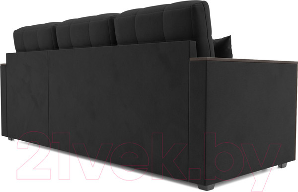 Изображение товара Диван угловой Mebel-Ars Техас (велюр черный НВ-178 17)