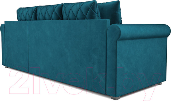 Изображение товара Диван угловой Mebel-Ars Берлин (бархат сине-зеленый/star velvet 43 black green)