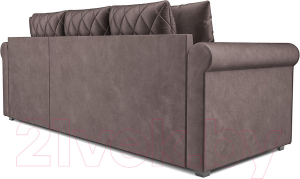 Изображение товара Диван угловой Mebel-Ars Берлин (бархат серо-шоколадный/star velvet 60 cofee)