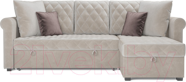 Изображение товара Диван угловой Mebel-Ars Берлин (бархат бежевый/star velvet 6 light beige)