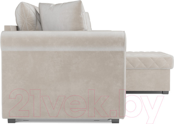 Изображение товара Диван угловой Mebel-Ars Берлин (бархат бежевый/star velvet 6 light beige)