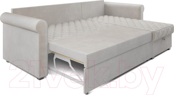 Изображение товара Диван угловой Mebel-Ars Берлин (бархат бежевый/star velvet 6 light beige)