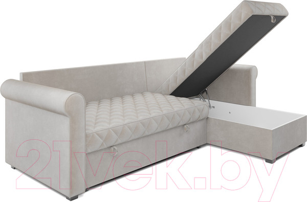 Изображение товара Диван угловой Mebel-Ars Берлин (бархат бежевый/star velvet 6 light beige)