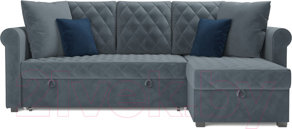 Изображение товара Диван угловой Mebel-Ars Берлин HB-178 26 (велюр серо-синий)