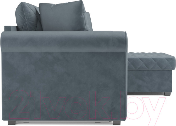 Изображение товара Диван угловой Mebel-Ars Берлин HB-178 26 (велюр серо-синий)