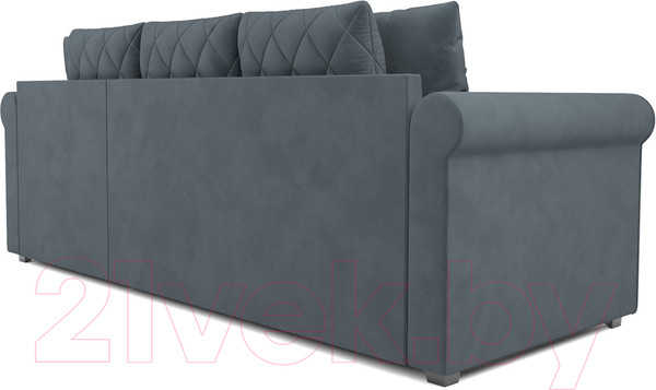 Изображение товара Диван угловой Mebel-Ars Берлин HB-178 26 (велюр серо-синий)