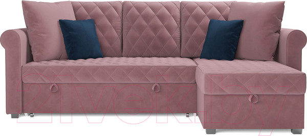 Изображение товара Диван угловой Mebel-Ars Берлин НВ-178 18 (велюр пудра)