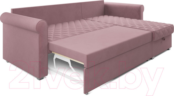 Изображение товара Диван угловой Mebel-Ars Берлин НВ-178 18 (велюр пудра)