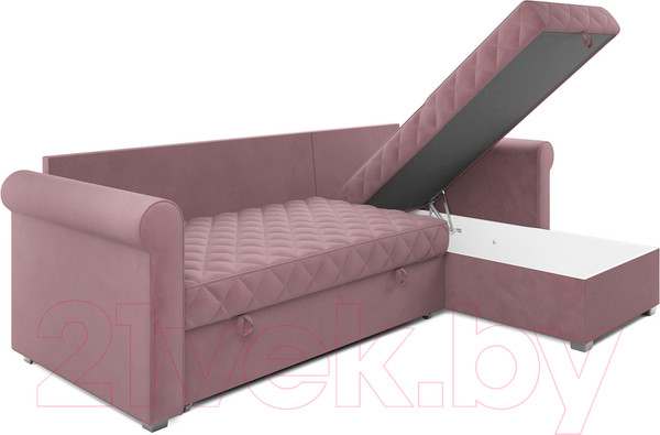 Изображение товара Диван угловой Mebel-Ars Берлин НВ-178 18 (велюр пудра)