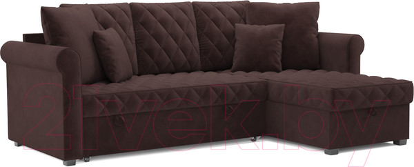 Изображение товара Диван угловой Mebel-Ars Берлин HB-178 16 (велюр шоколад)