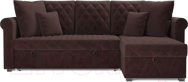 Изображение товара Диван угловой Mebel-Ars Берлин HB-178 16 (велюр шоколад)
