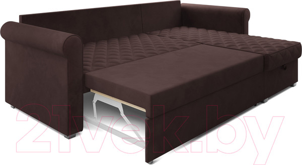 Изображение товара Диван угловой Mebel-Ars Берлин HB-178 16 (велюр шоколад)