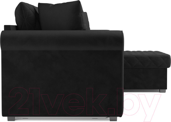 Изображение товара Диван угловой Mebel-Ars Берлин НВ-178 17 (велюр черный)
