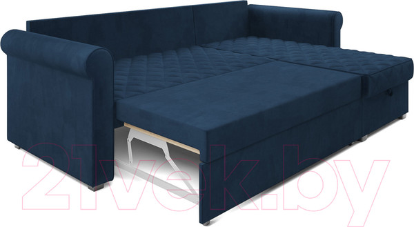 Изображение товара Диван угловой Mebel-Ars Берлин (темно-синий Luna 034)