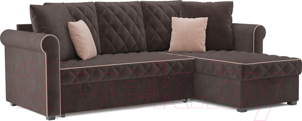 Изображение товара Диван угловой Mebel-Ars Берлин (кордрой коричневый)