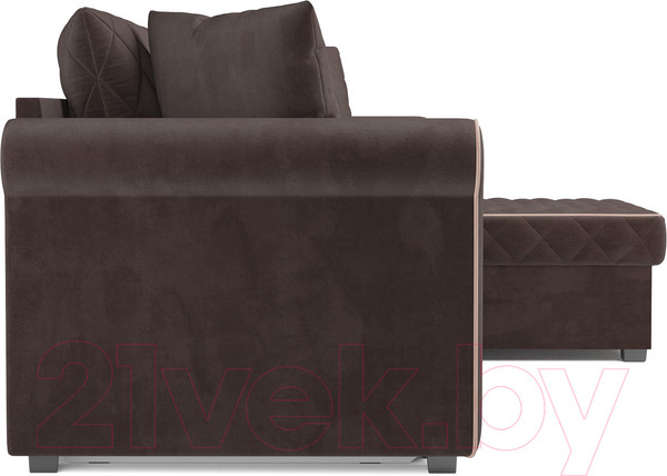 Изображение товара Диван угловой Mebel-Ars Берлин (кордрой коричневый)
