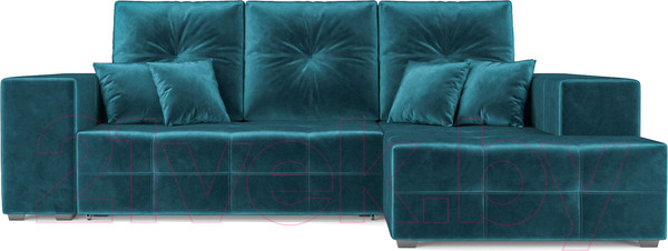 Изображение товара Диван угловой Mebel-Ars Монреаль правый (бархат сине-зеленый/Star Velvet 43 Black Green)