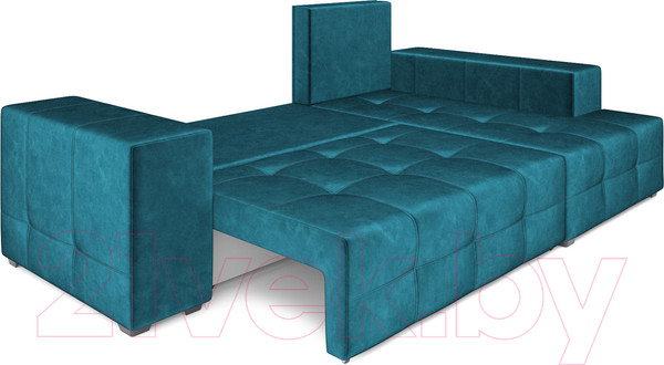 Изображение товара Диван угловой Mebel-Ars Монреаль правый (бархат сине-зеленый/Star Velvet 43 Black Green)