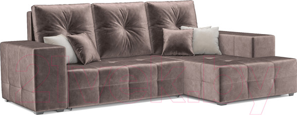 Изображение товара Диван угловой Mebel-Ars Монреаль правый (бархат серо-шоколадный/Star Velvet 60 Cofee)