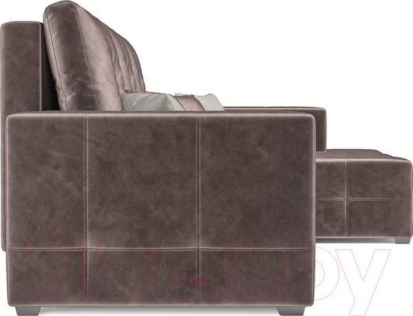Изображение товара Диван угловой Mebel-Ars Монреаль правый (бархат серо-шоколадный/Star Velvet 60 Cofee)