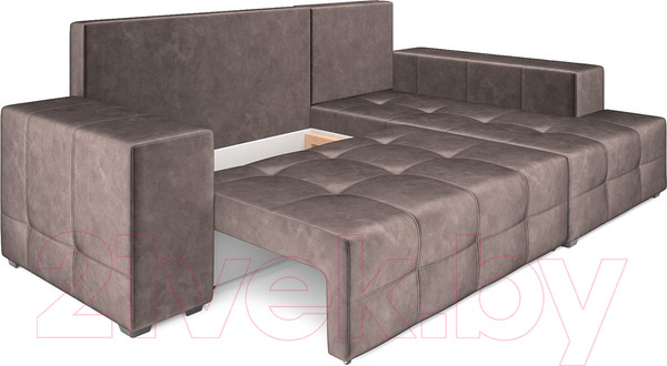 Изображение товара Диван угловой Mebel-Ars Монреаль правый (бархат серо-шоколадный/Star Velvet 60 Cofee)