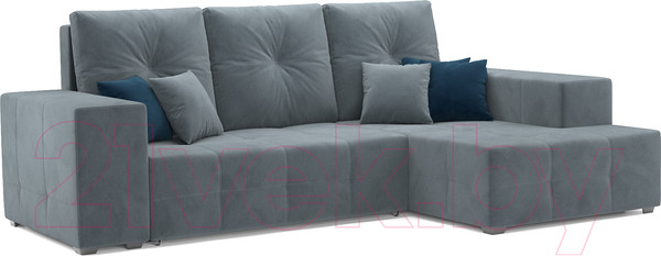 Изображение товара Диван угловой Mebel-Ars Монреаль правый (велюр серо-синий НВ-178/26)